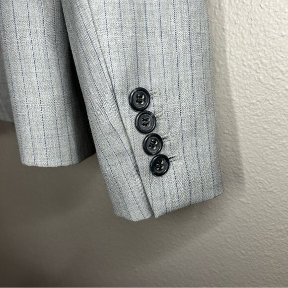 J. Crew gray striped wool 2 button blazer women’s size XS 2 - Picture 6 of 9